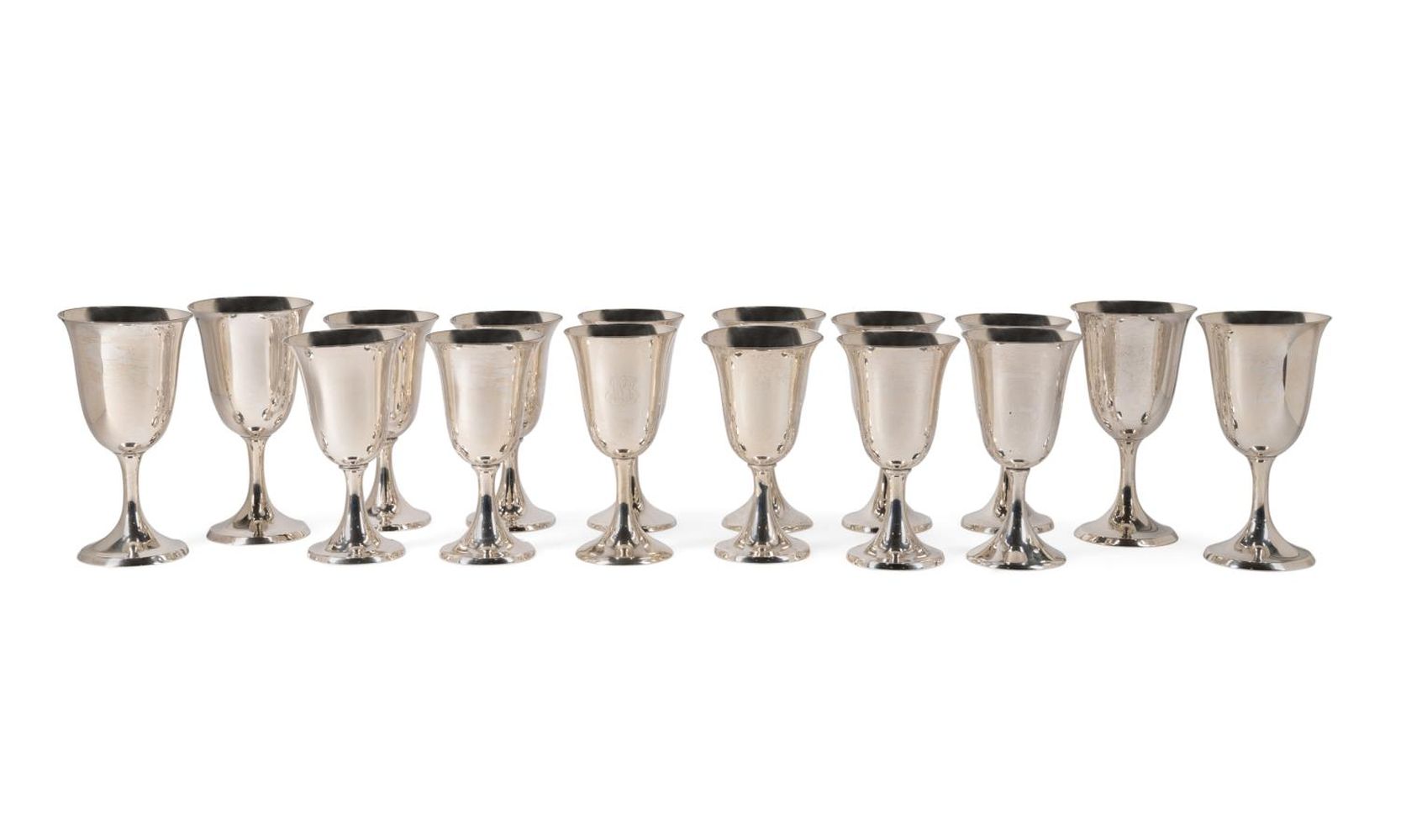 16 AMERICAN STERLING SILVER GOBLETS 3b3e2d