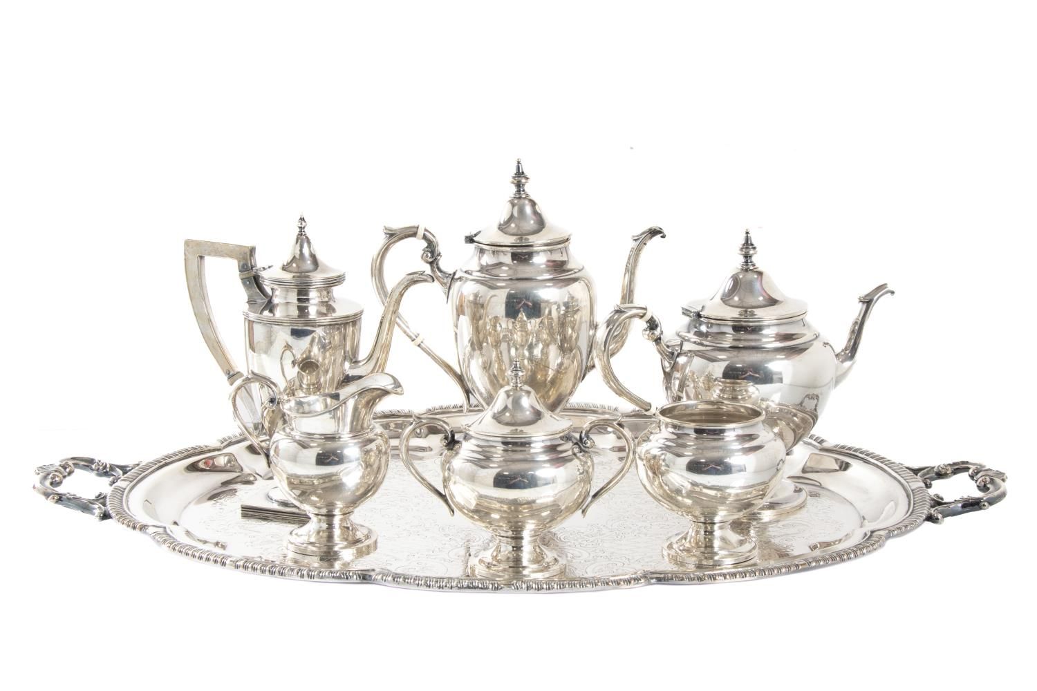 6PC GORHAM STERLING TEA SERVICE AND