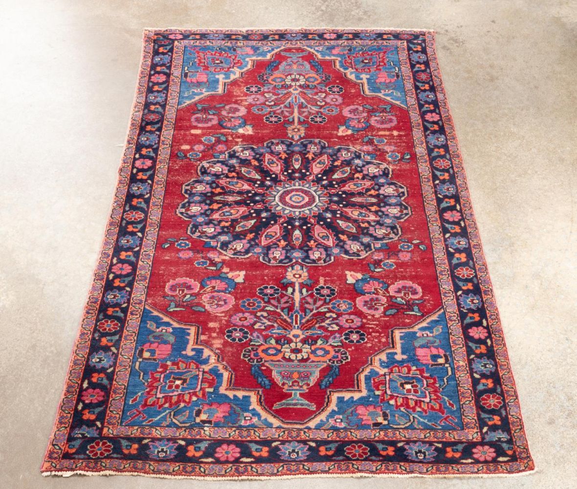 HAND KNOTTED WOOL PERSIAN MALAYER,