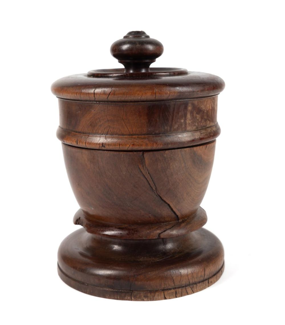 19TH C TREENWARE WALNUT URN FORM 3b3e9f