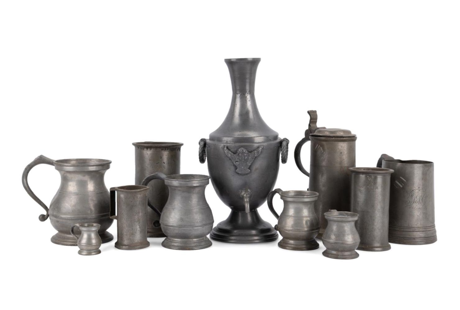 11PCS ENGLISH & FRENCH PEWTER TABLE