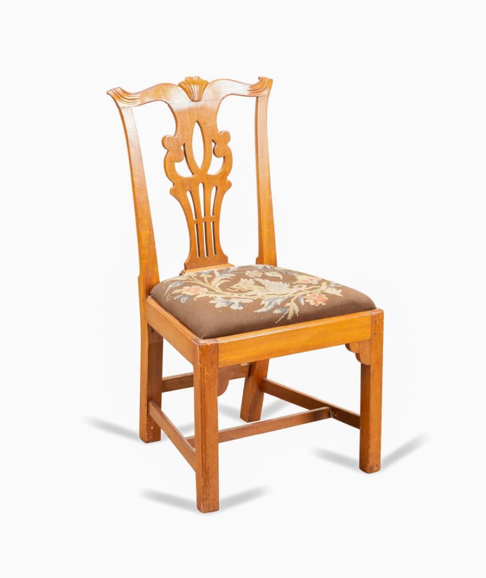 CHIPPENDALE CHERRY SIDE CHAIR  3b3ed5