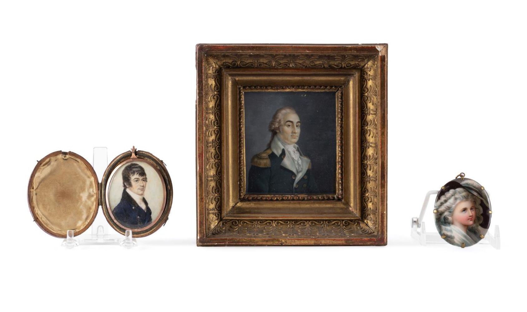 THREE MINIATURE PORTRAITS INCL. 19TH