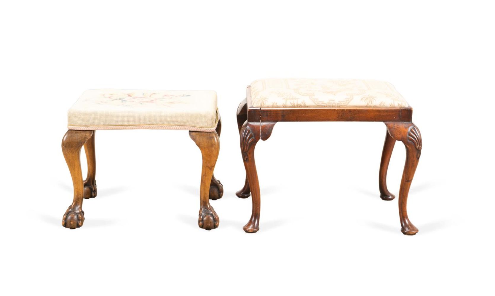 TWO 19TH C ENGLISH MAHOGANY FOOTSTOOLS 3b3f0e