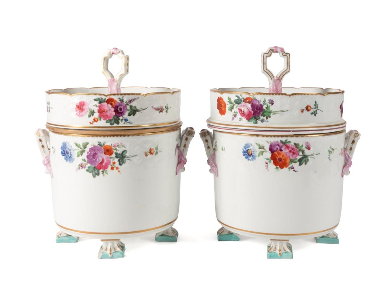 PAIR 19TH C. CONTINENTAL FLORAL