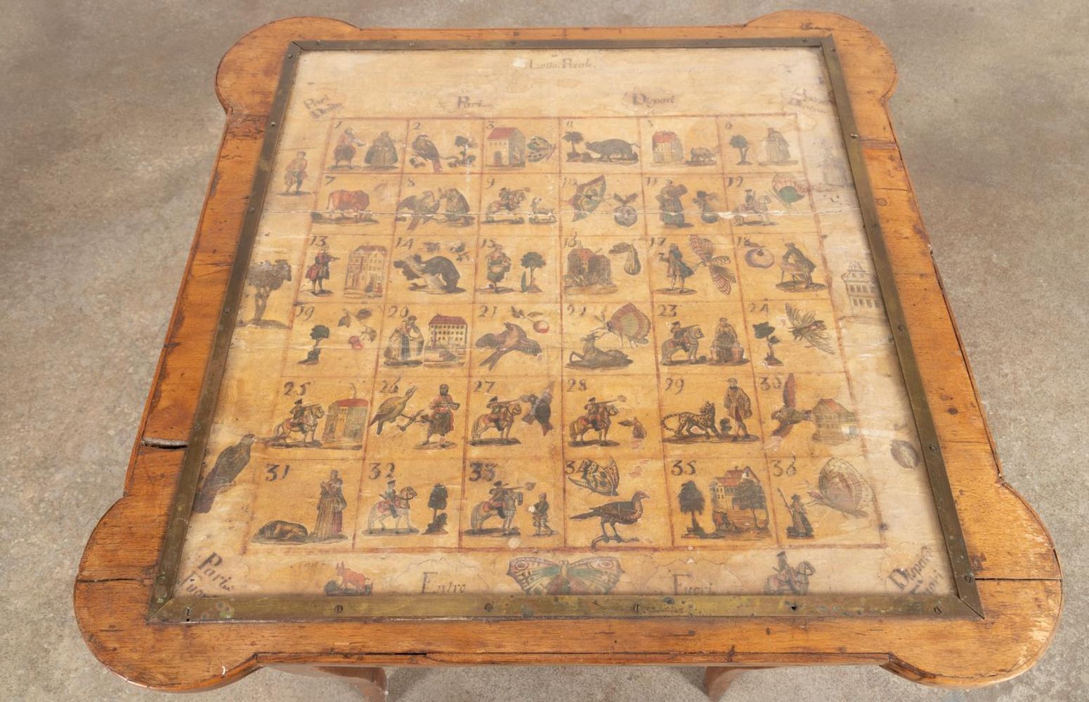 ITALIAN TABLE W /HAND PAINTED GAME