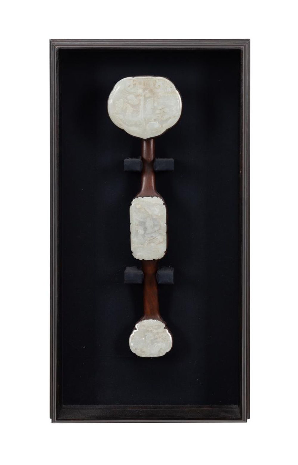 CHINESE ROSEWOOD & JADE RUYI SCEPTER