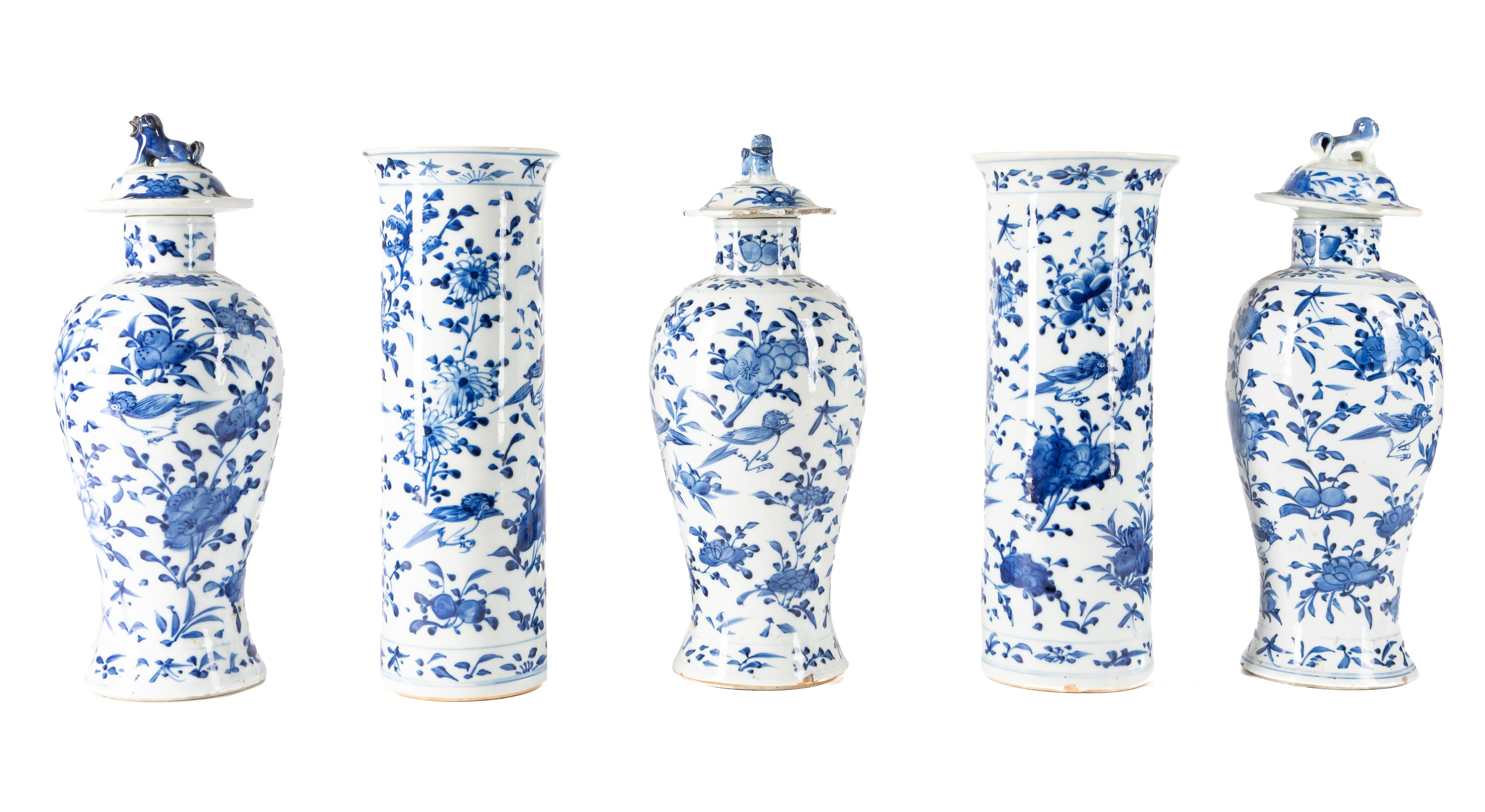 5PC CHINESE BLUE & WHITE PORCELAIN