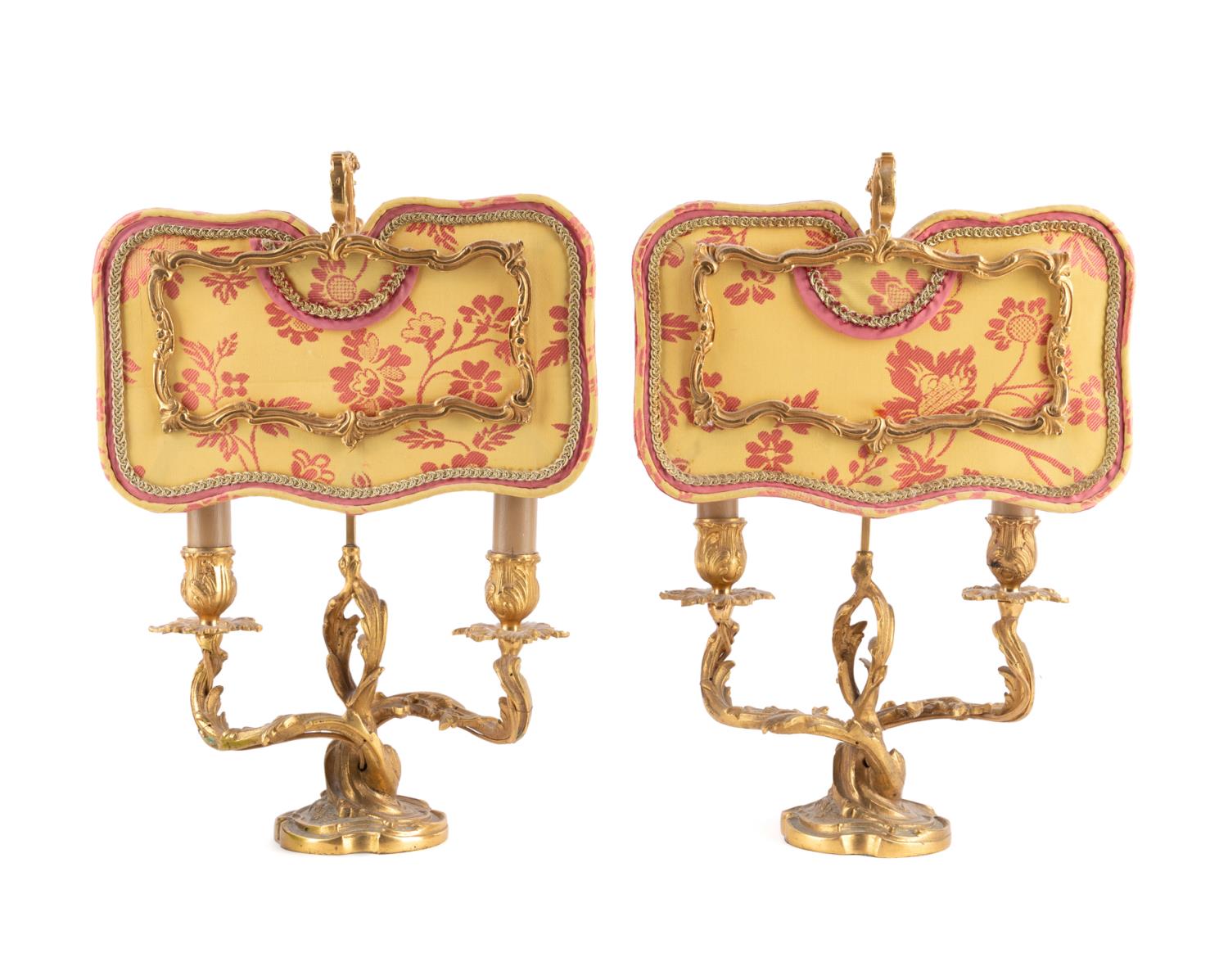 PAIR LOUIS XV STYLE BRONZE CANDELABRA 3b3fce