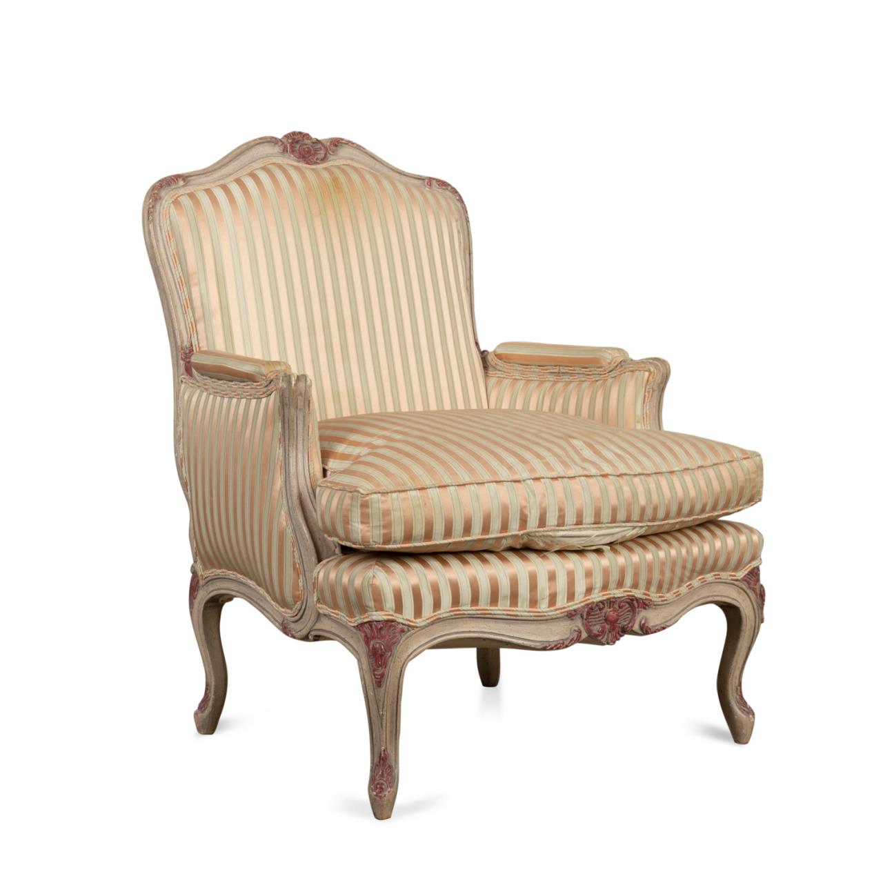 LOUIS XV STYLE UPHOLSTERED PAINTED 3b3fc9