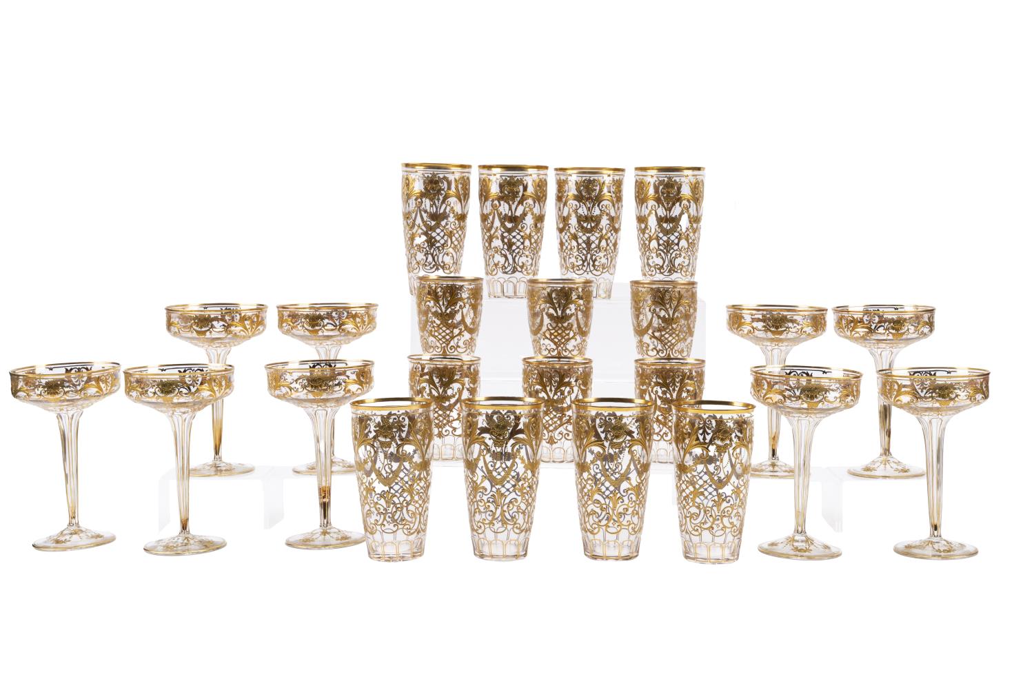 23PCS ST LOUIS STYLE GILT CRYSTAL 3b3fd9