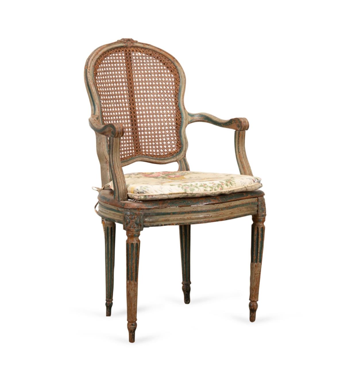 P F SEFERT LOUIS XVI PAINTED ARMCHAIR 3b3ff3