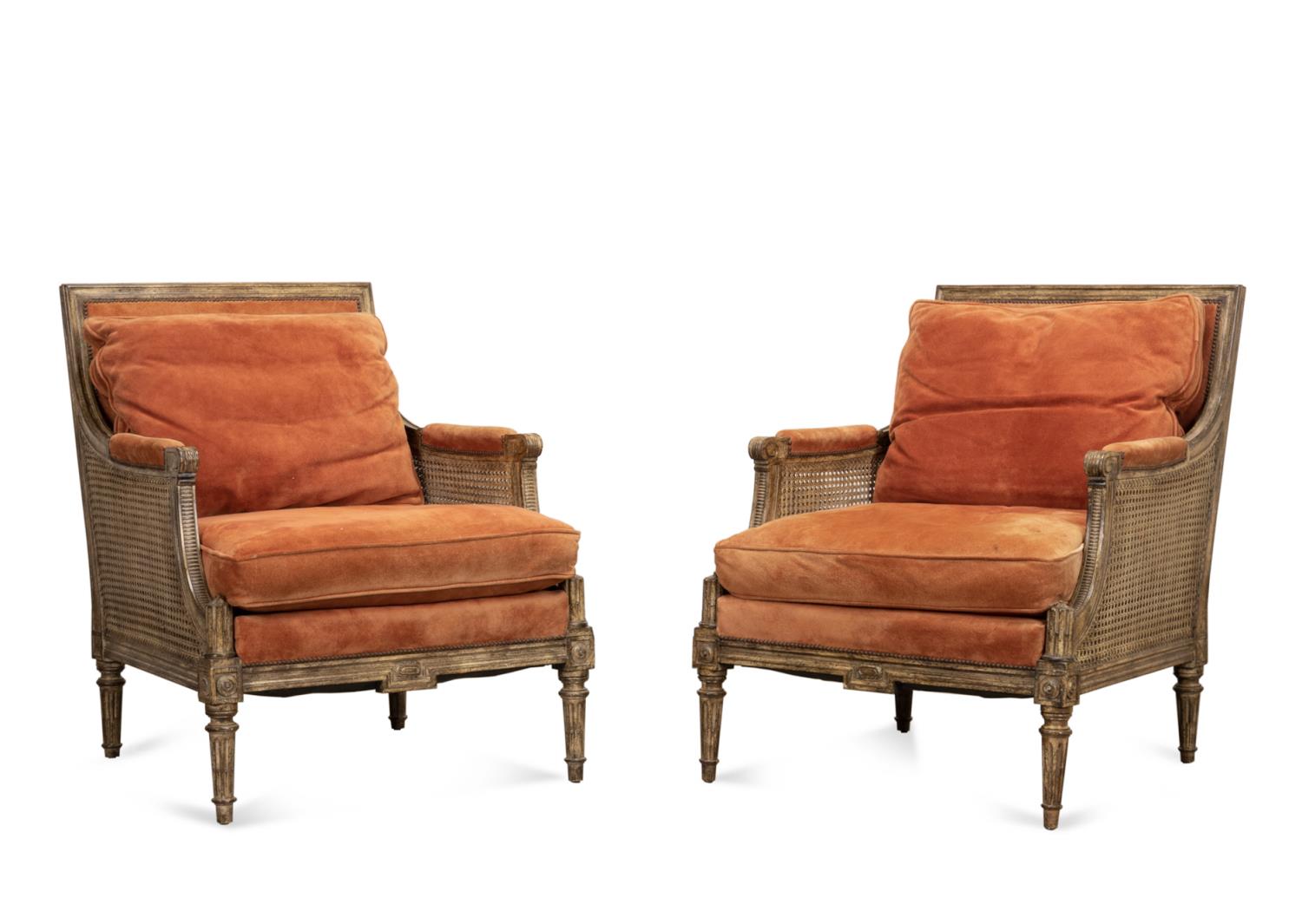PR LOUIS XVI STYLE CANED UPHOLSTERED 3b3ff5