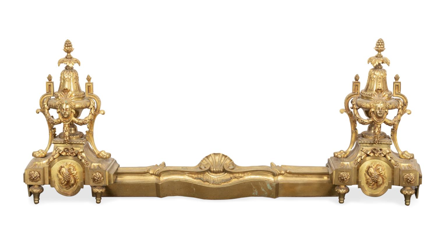 3PC LOUIS XVI STYLE GILT BRONZE