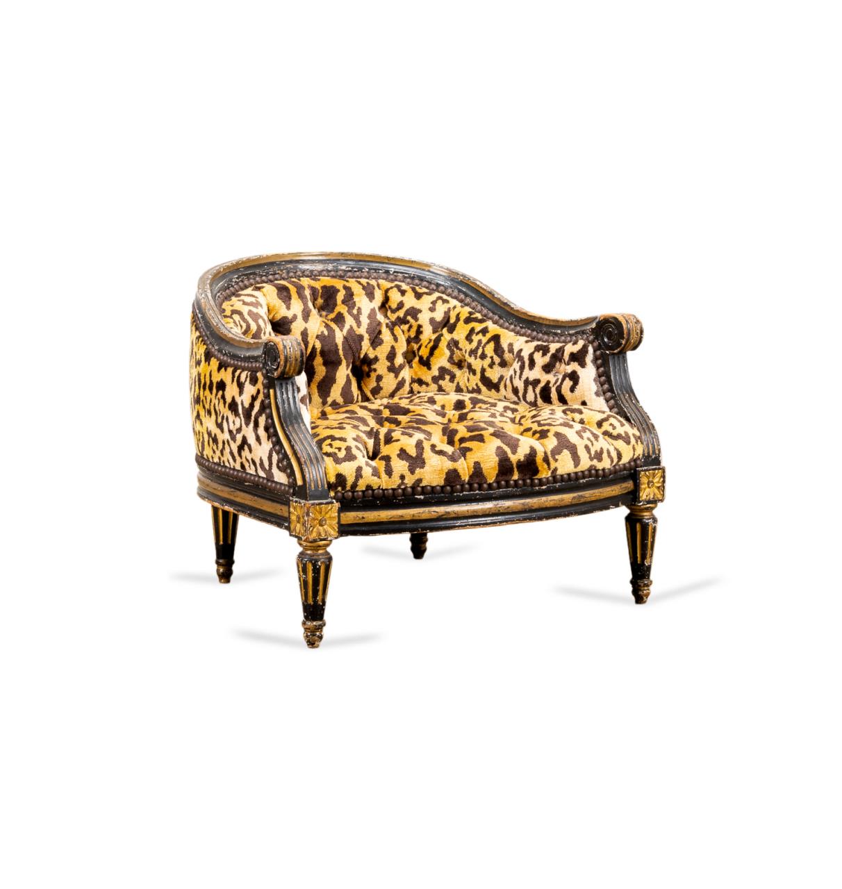 LOUIS XVI STYLE BERGERE FORM FOOTSTOOL