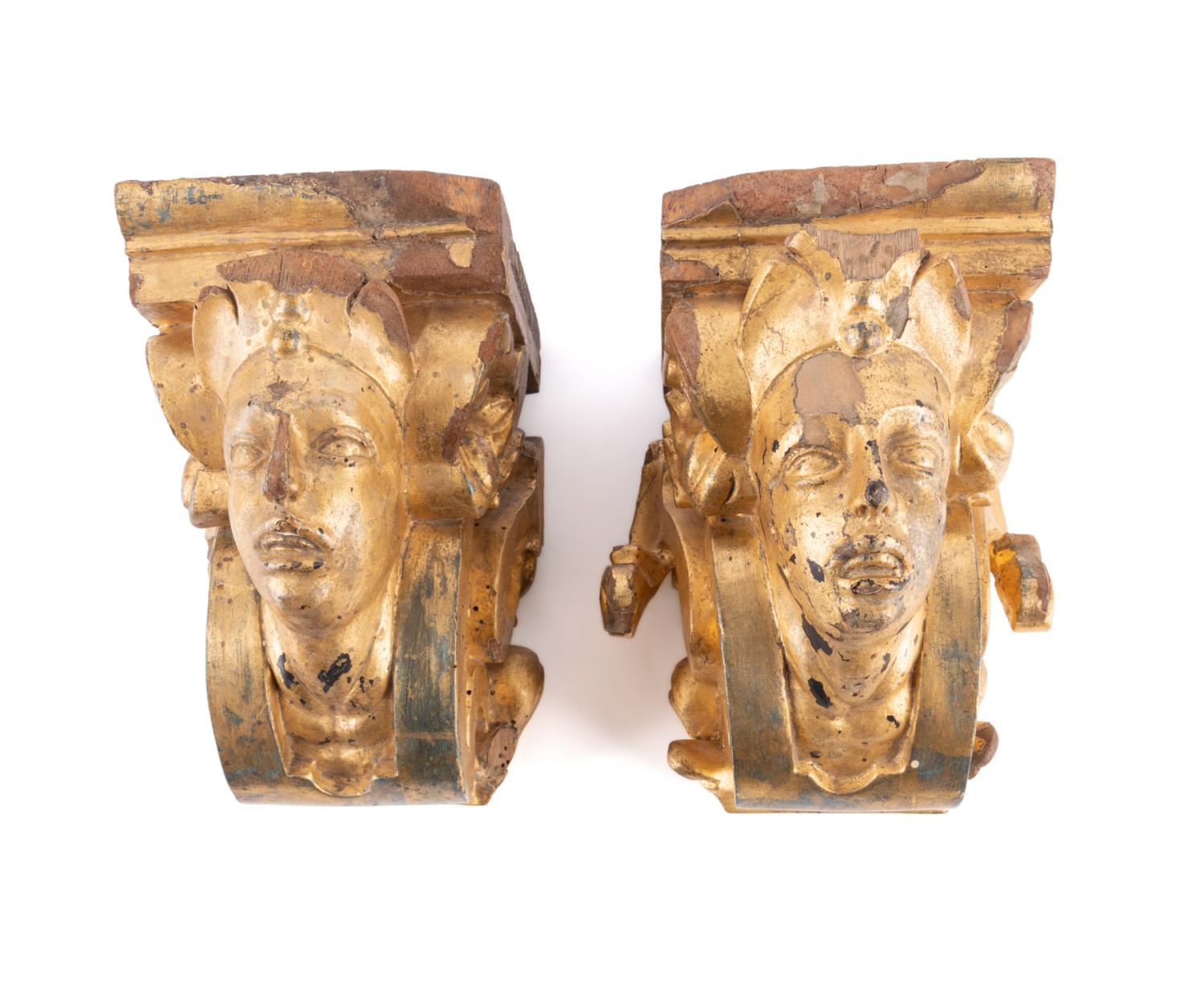 PAIR 19TH C CONTINENTAL GILTWOOD 3b4021