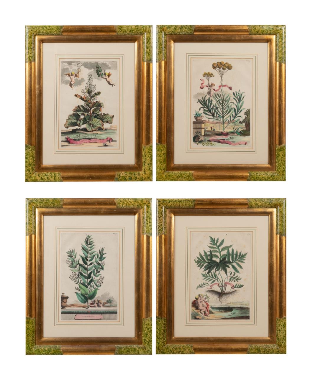 FOUR ABRAHAM MUNTING COLORED ENGRAVINGS