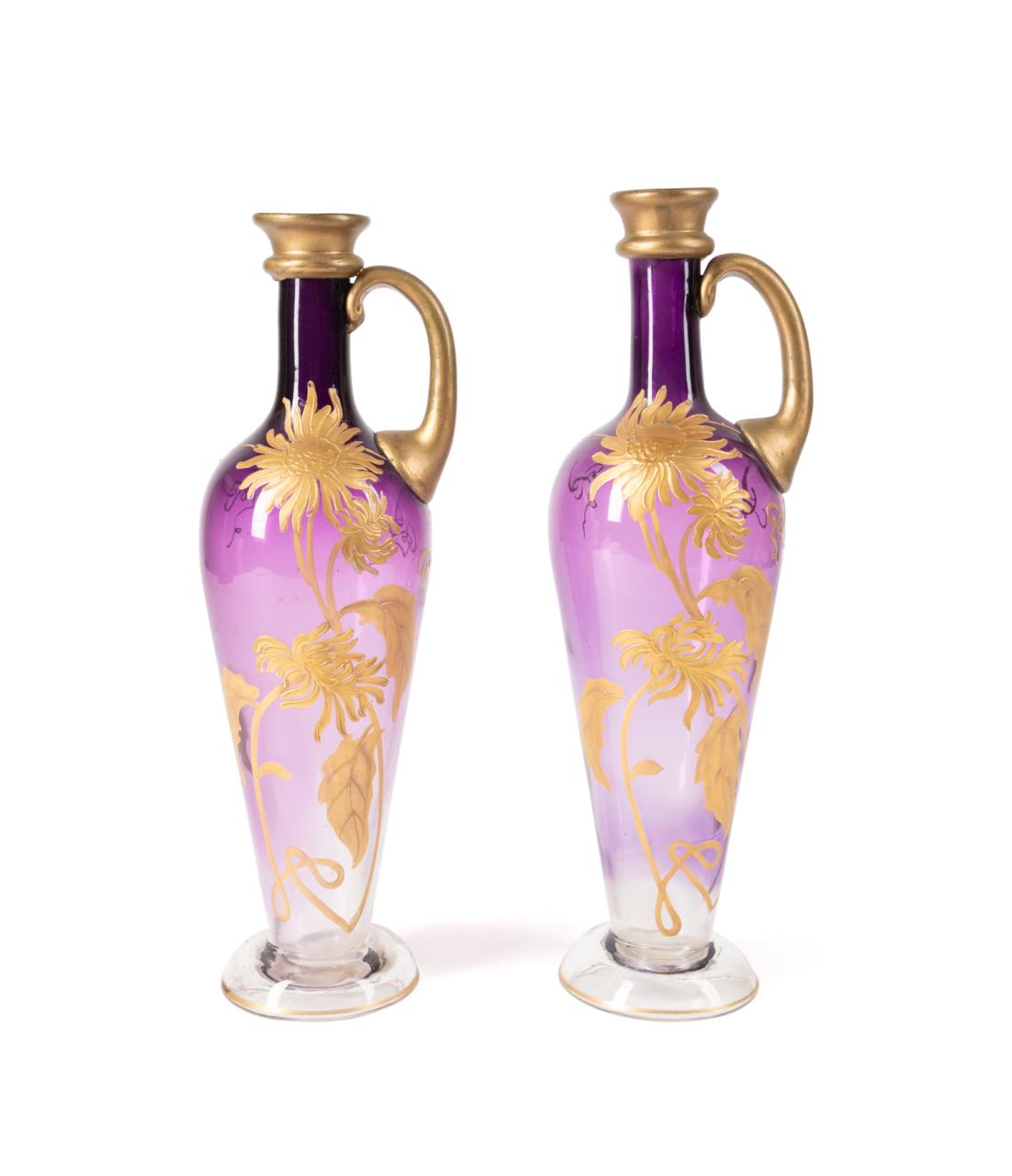 PAIR CONTINENTAL ART NOUVEAU AMETHYST 3b4093