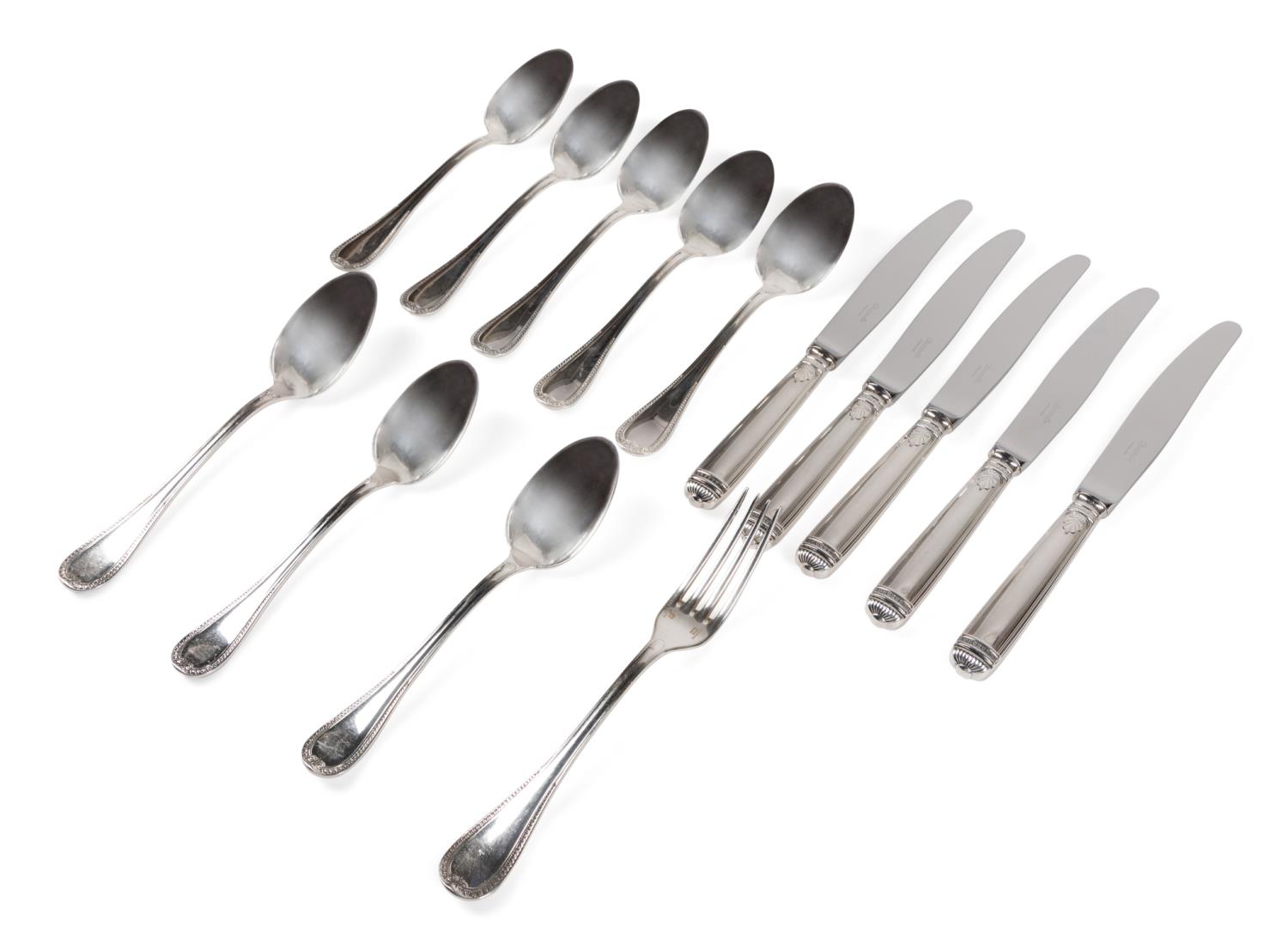 14PCS CHRISTOFLE 'MALMAISON' SILVERPLATE