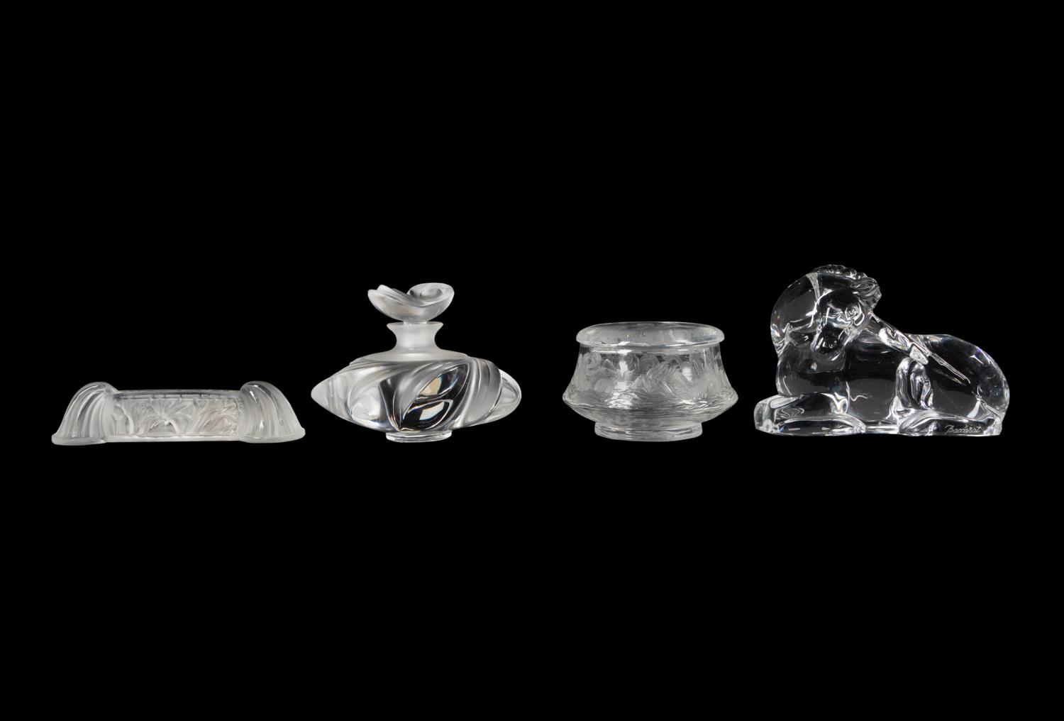 FOUR PIECE FRENCH COLORLESS CRYSTAL