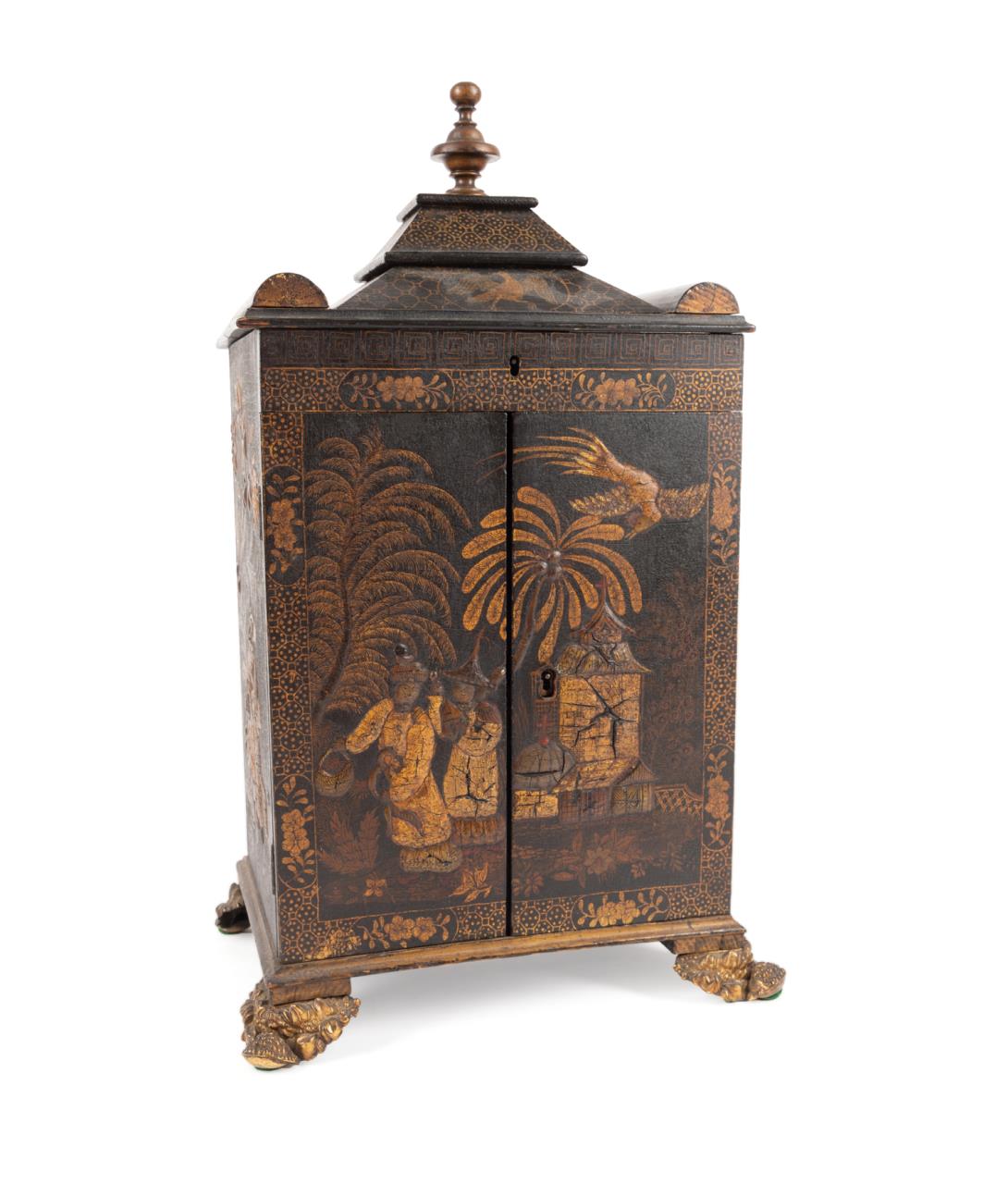 19TH C ENGLISH LACQUERED JAPANNED 3b40cc