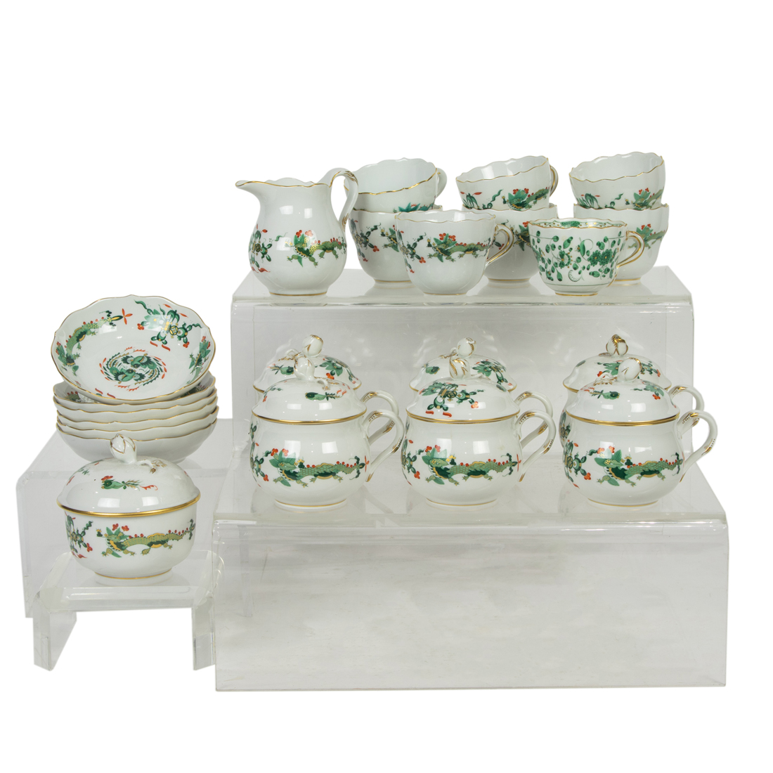 A GROUP OF MEISSEN PORCELAIN IN