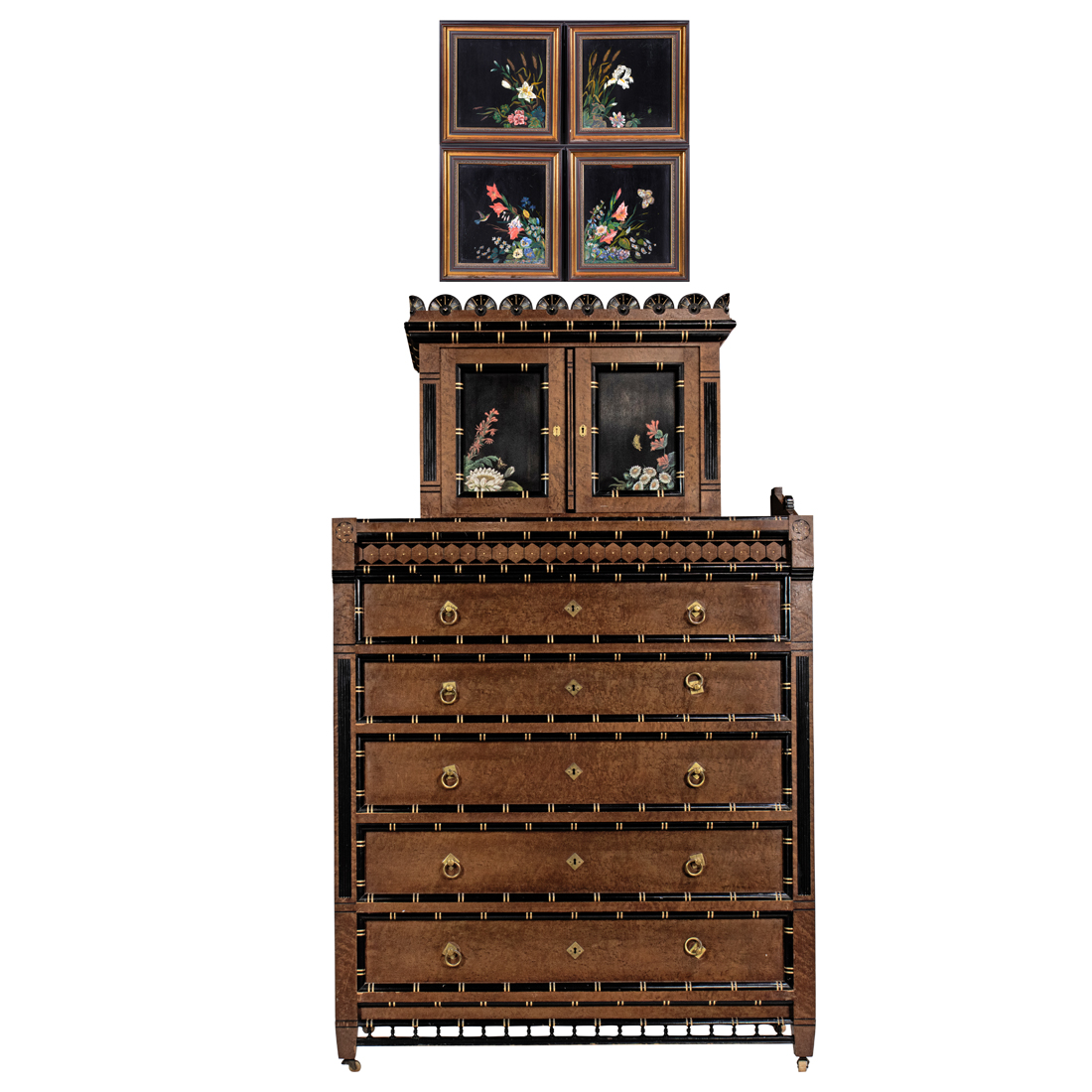 AN AMERICAN VICTORIAN HIGH CHEST