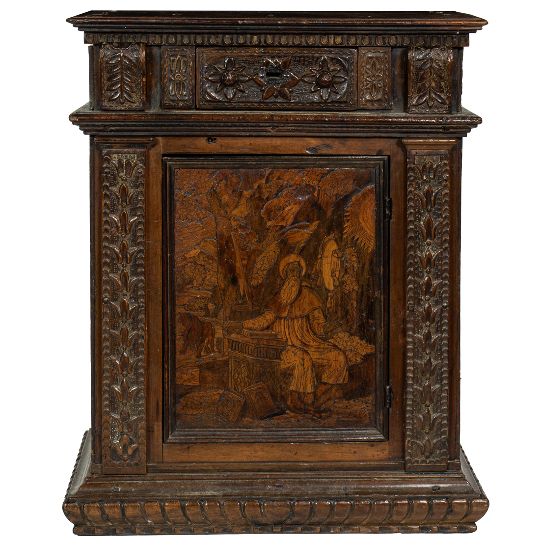 A CONTINENTAL MARQUETRY DECORATED