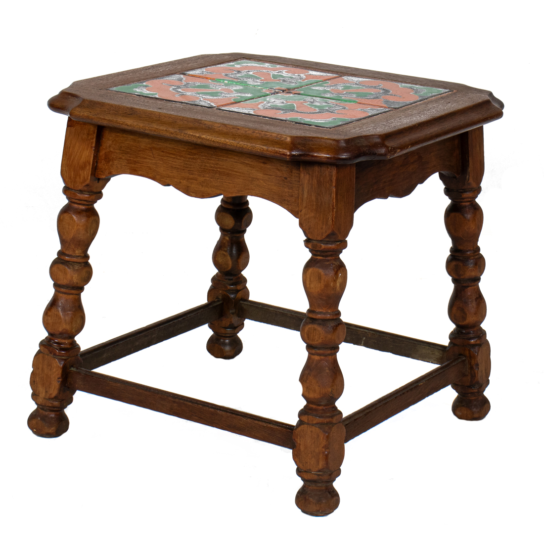 A MONTEREY STYLE TILE TOP TABLE 3b4203