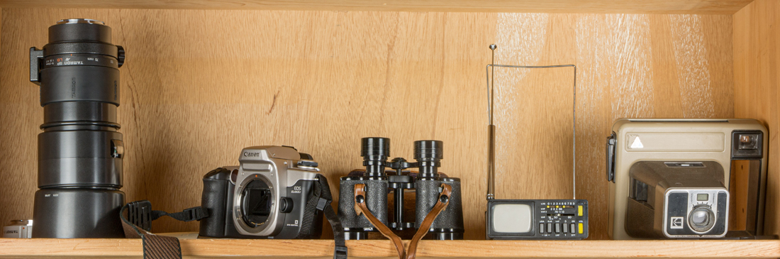 A GROUP OF CAMERAS A group of cameras,