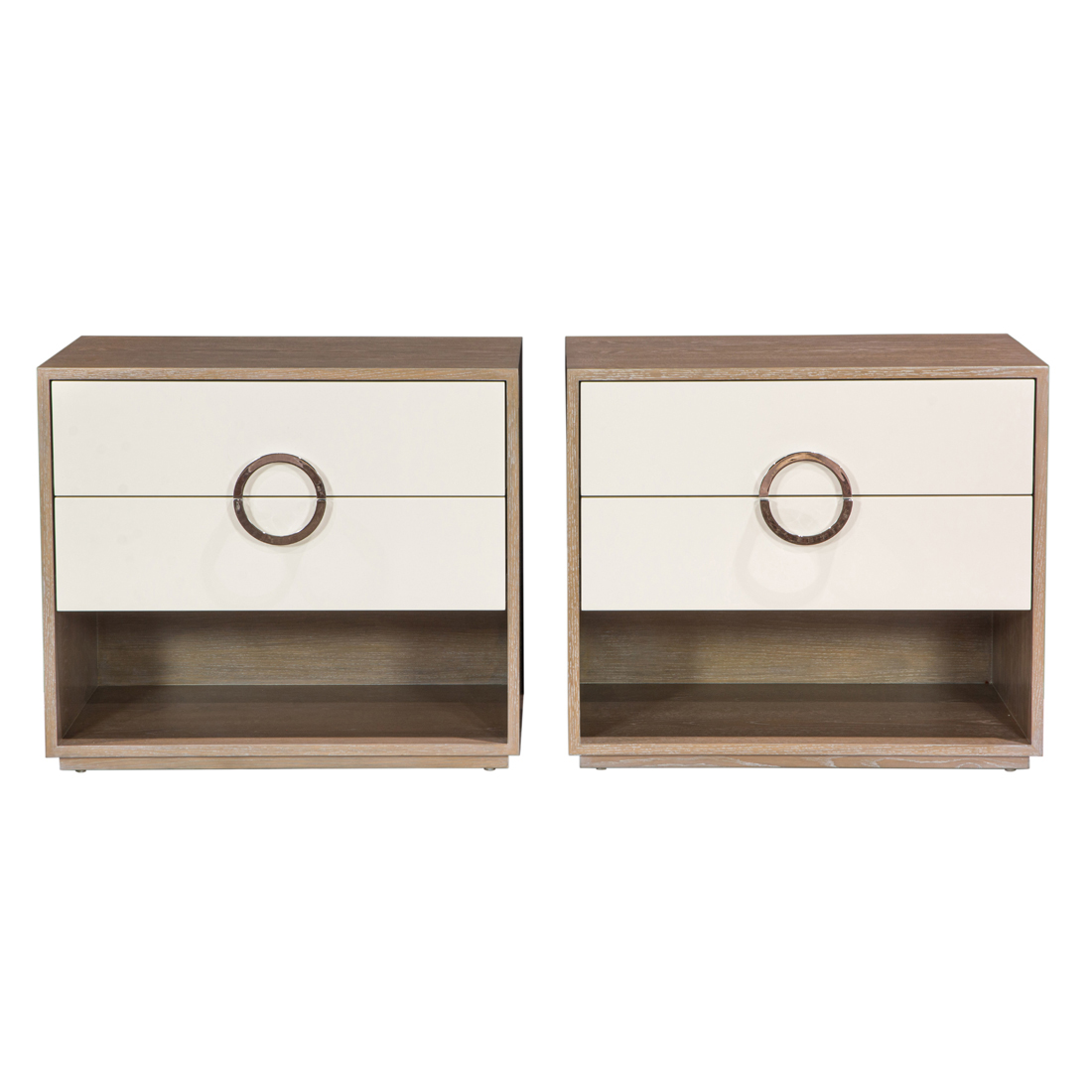 A PAIR OF CONTEMPORARY CREAM LACQUERED