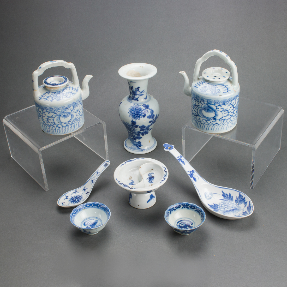 (LOT OF 6) CHINESE UNDERGLAZE BLUE