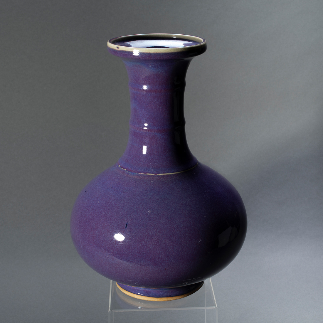 CHINESE FLAMBE GLAZED BOTTLE VASE