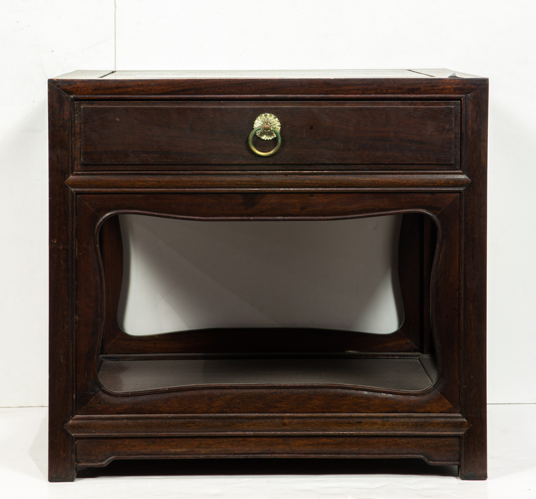 CHINESE HARDWOOD SIDE TABLE WITH DRAWER