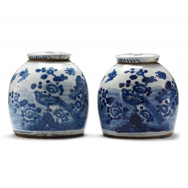 A PAIR OF CHINESE BLUE AND WHITE