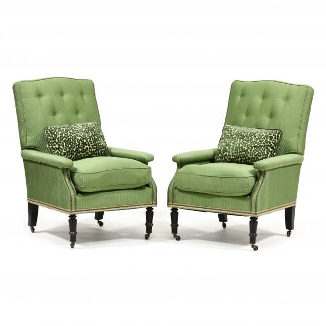 PAIR OF EDWARDIAN STYLE UPHOLSTERED 3b6b3c