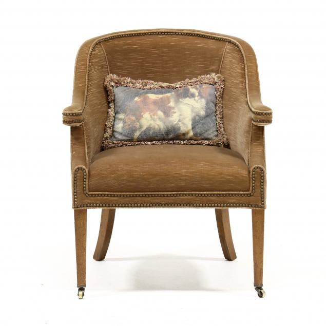 REGENCY STYLE BARREL BACK ARMCHAIR 3b6b47