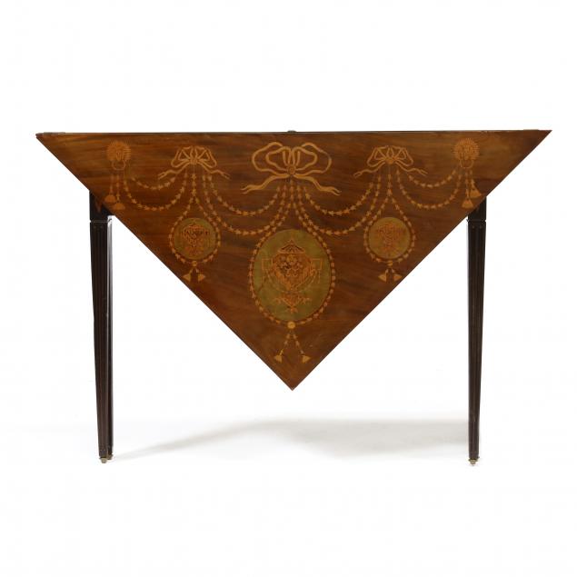 UNUSUAL ANTIQUE CONTINENTAL INLAID MAHOGANY