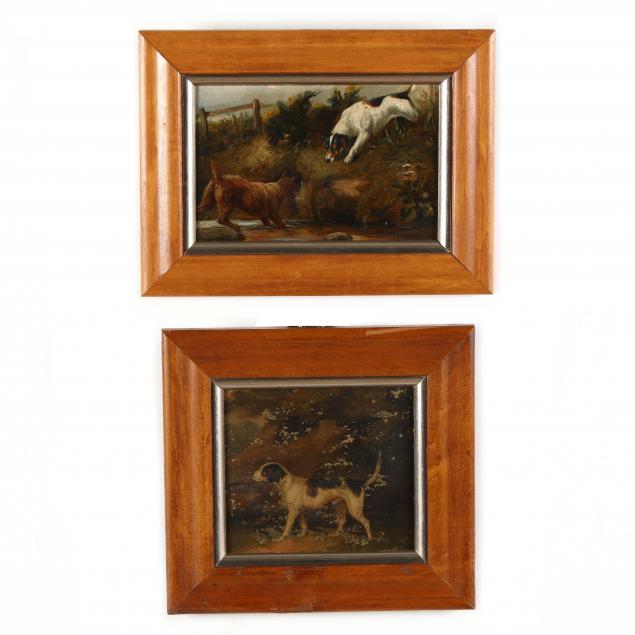 TWO ANTIQUE ENGLISH SCHOOL PAINTINGS 3b6b63