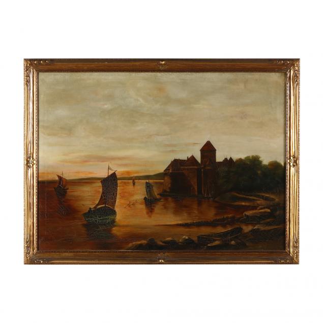 A FOLKY DUTCH MARITIME PAINTING  3b6b6c