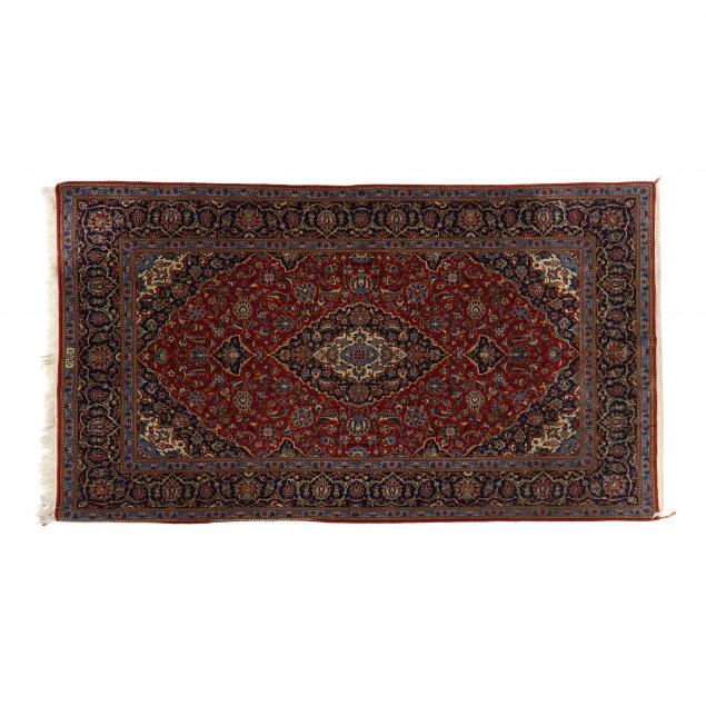 KASHAN AREA RUG The red field with 3b6b7b