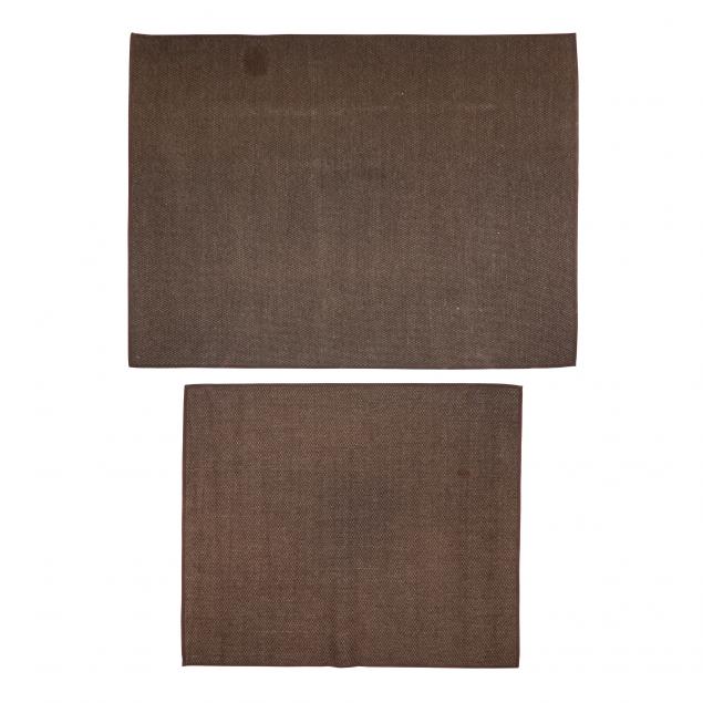 TWO CONTEMPORARY BROWN SISAL CARPETS 3b6bd1