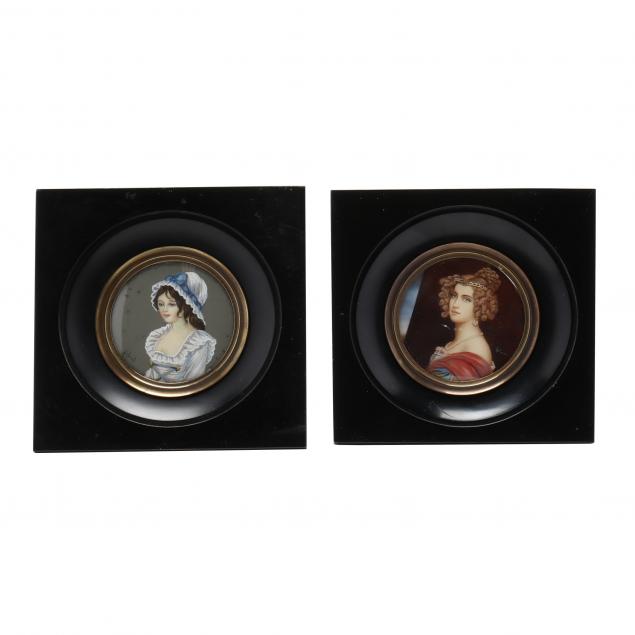 TWO PORTRAIT MINIATURES OF FEMALE 3b6bf7