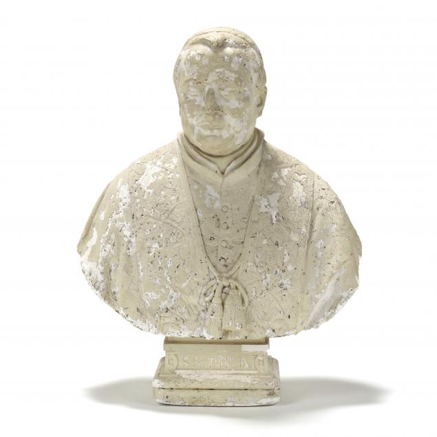 LIFE SIZE PLASTER BUST OF POPE 3b6c3a