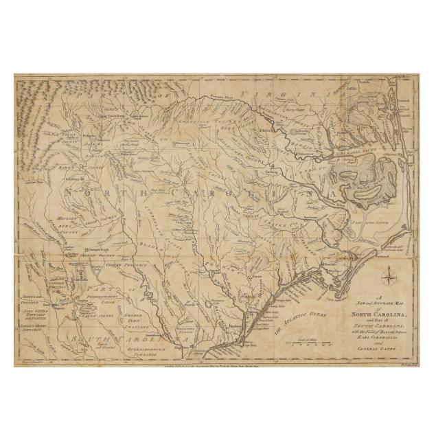 REVOLUTIONARY WAR ERA MAP FEATURING 3b6c50