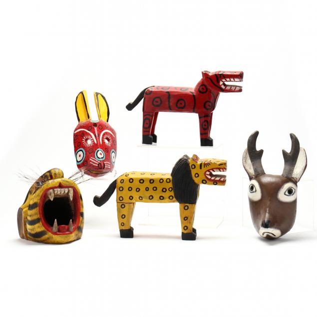 FOLK ART ANIMAL GROUPING Late 20th