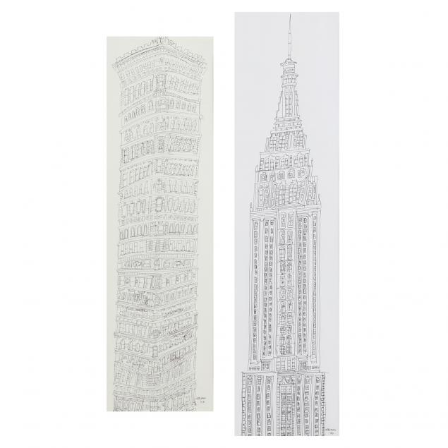 TWO ARCHITECTURAL DRAWINGS BY LEBLANG