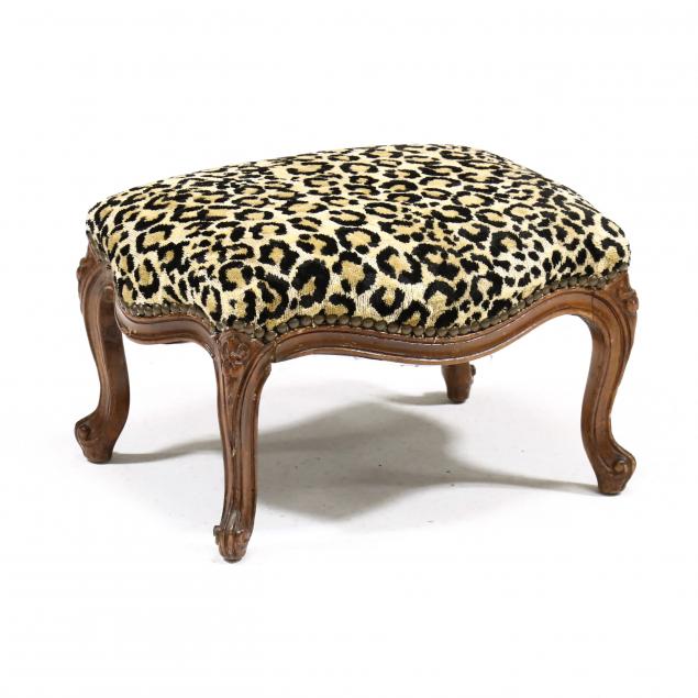 LOUIS XV STYLE LEOPARD PRINT UPHOLSTERED 3b6cc8