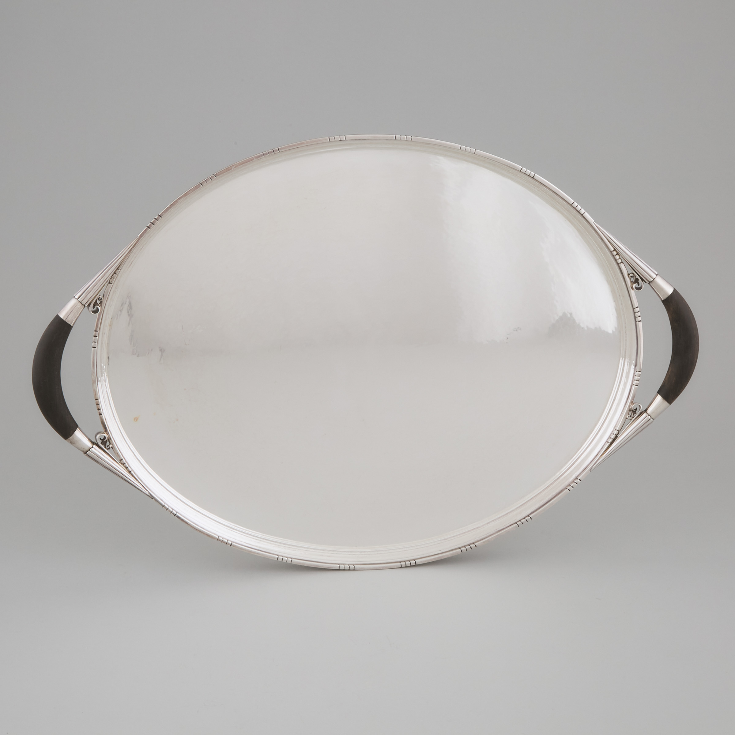 Danish Silver Two-Handled Oval