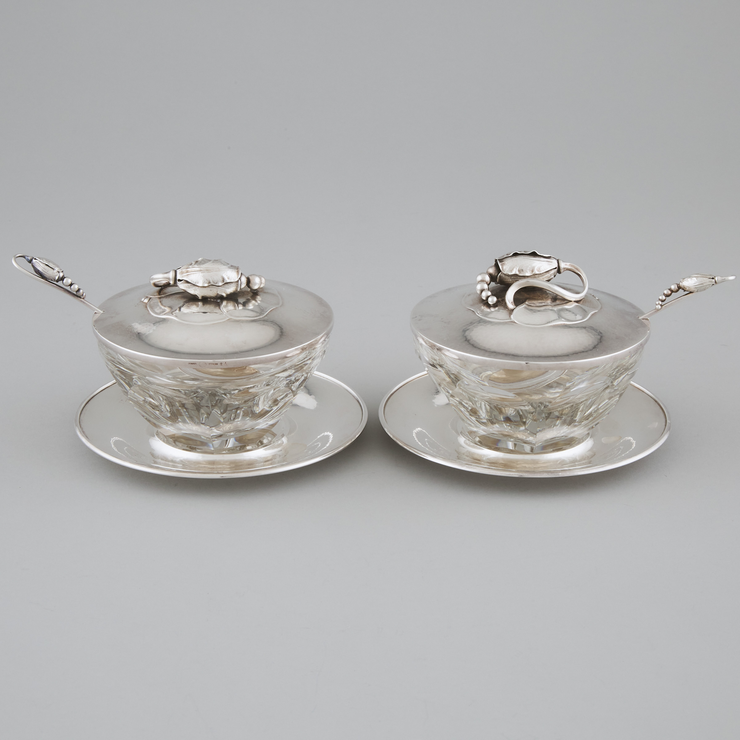 Pair of Danish Silver and Baccarat 3b6d14